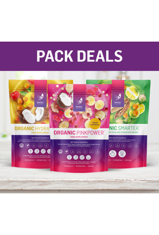 1 x Organic Pink Power, 1 x Organic Hydrate Plus and 1 x Organic Smartea – Normal SRP £135.48